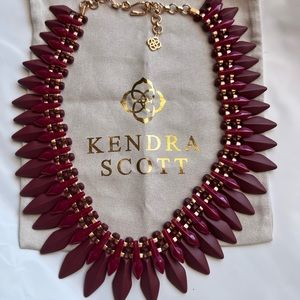 Kendra Scott Lazarus Statement Necklace Rose Gold/Burgundy